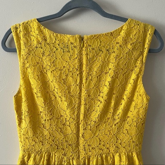 J. Crew Factory Yellow Lace Cap Sleeve Dress sz 0 - Picture 6 of 10